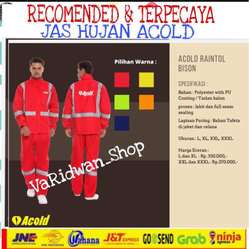 JAS HUJAN ACOLD / JAS HUJAN BISON ACOLD / KHUSUS PREMIUM BAHAN DOQMENT WARNA CERAH