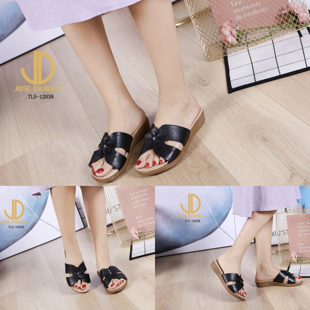 JOSE DAROCA Wedges Sandal Kulit Halus # TLS-12038# ORIGINAL