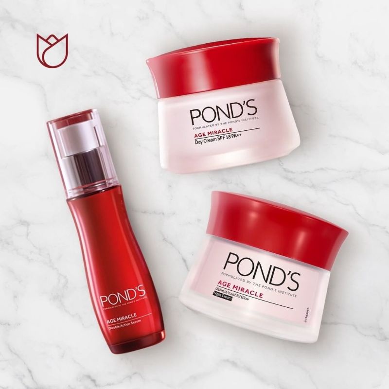 PONDS AGE MIRACLE DAY +NIGHT CREAM 50G +SERUM 30ML - PONDS AGE MIRACLE