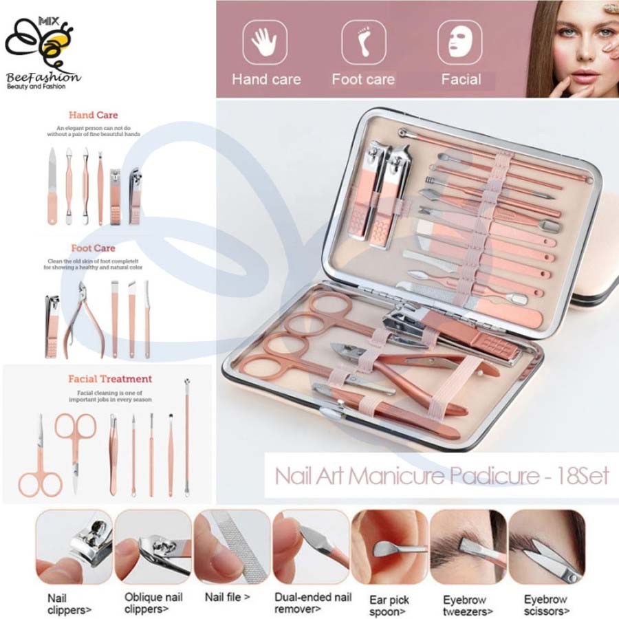 Peralatan Kecantikan Kuku Nail Art Manicure Padicure - 18Set