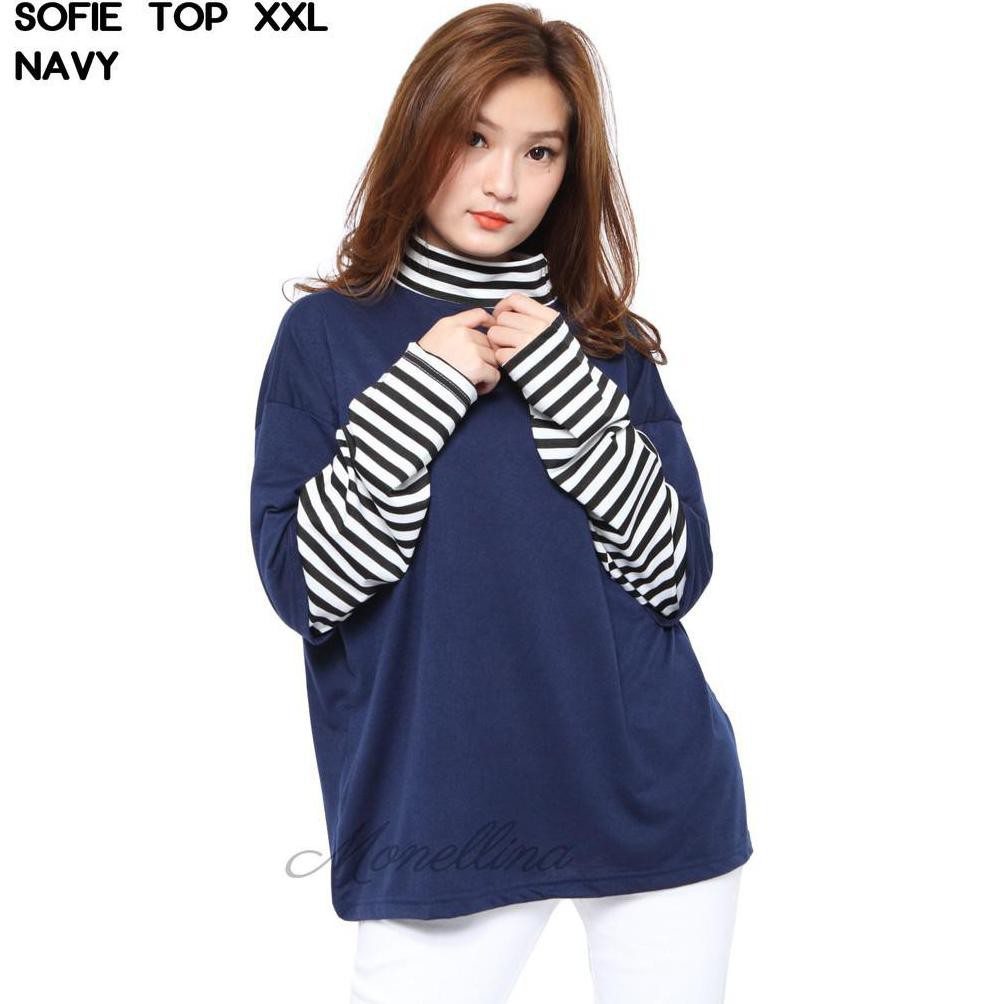 Fashion Baju Blouse Atasan XXL Jumbo Murah Wanita Kekinian Sofie Top