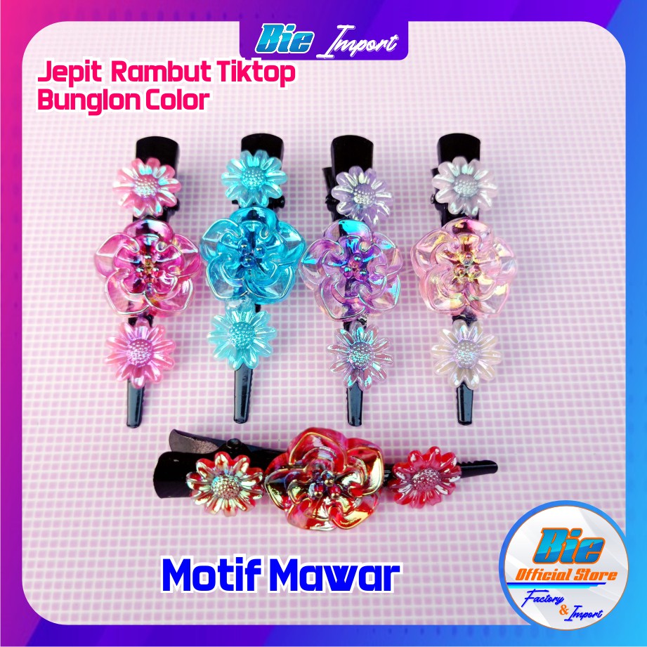 isi 2 Pcs Jepit Tiptop Anak Karakter Warna Pelangi Impor