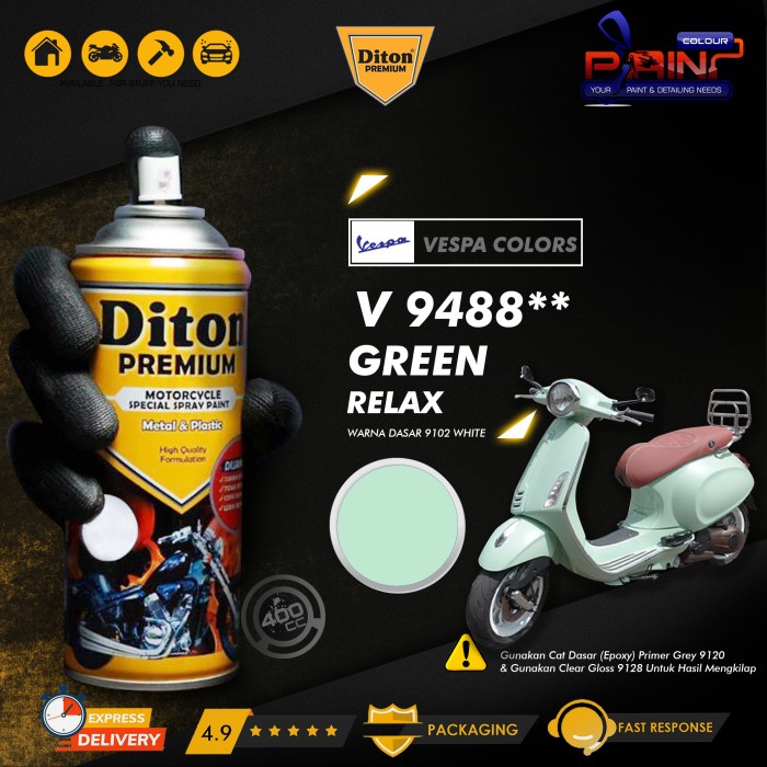 Cat Semprot DITON PREMIUM Vespa - V.Pastel 9488** Green relax