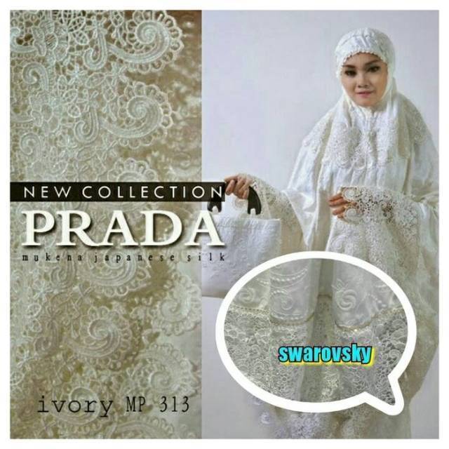 DISKON... Mukena prada sutra paris bordir renda keong | harga promo....!!! Langsung dari perajin