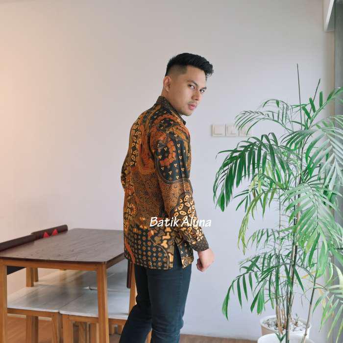 Batik Cowok Modern Batik Slimfit Premium Pria Batik Solo Pria Slim Fit Lengan Panjang Aluna Gba 092