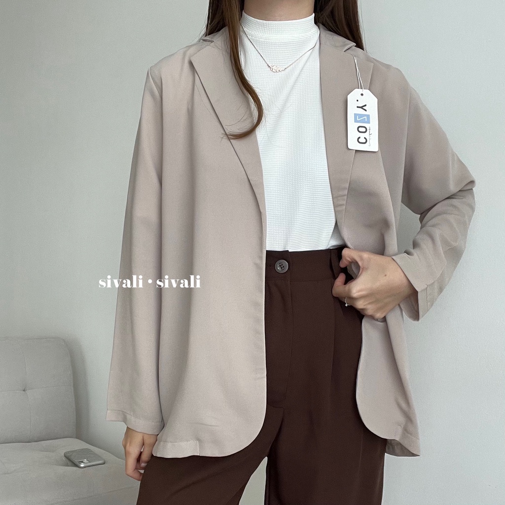 Jane Blazer 2048 - Korean Blazer Wanita Lengan Panjang - Outer Blazer - Blazer Kerja-Sand
