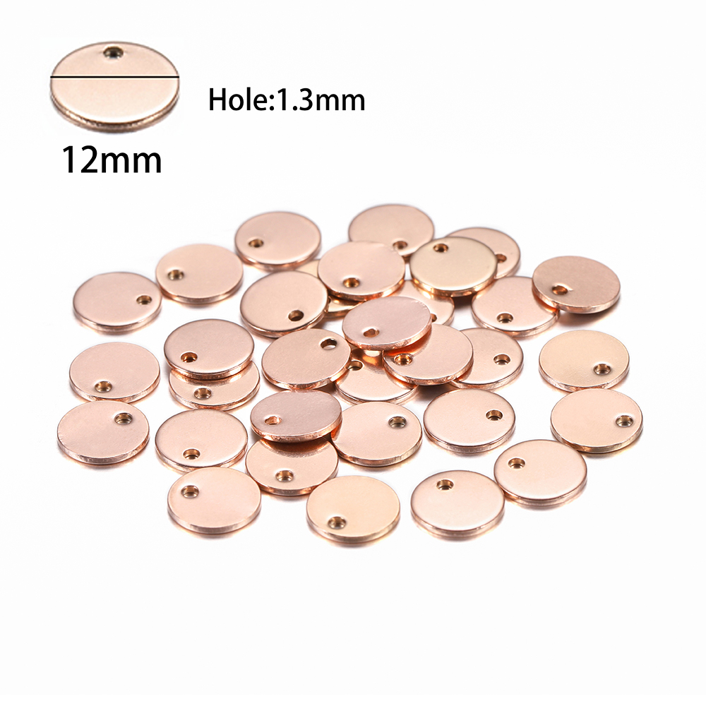 20 Pcs Liontin Bentuk Bulat Bahan Stainless Steel Untuk Aksesoris Perhiasan