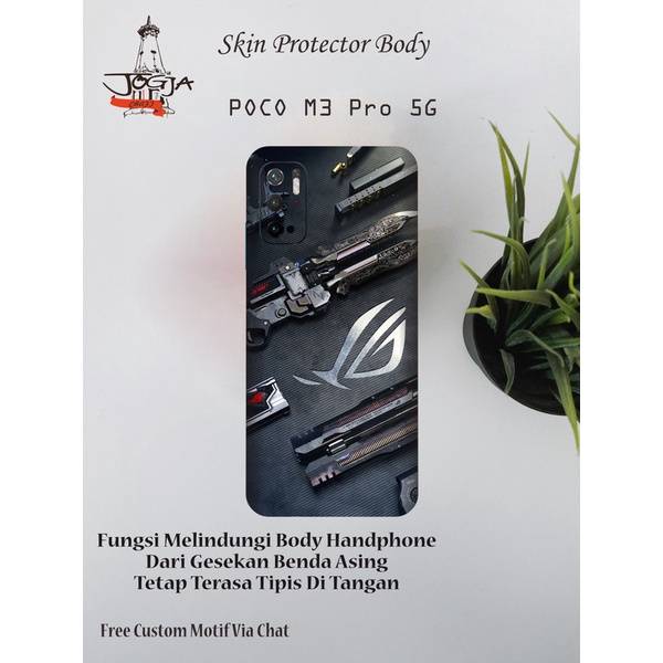 Dapat 2pcs Garskin HP POCO M3 PRO 5G Motif logo - Free Custom Motif