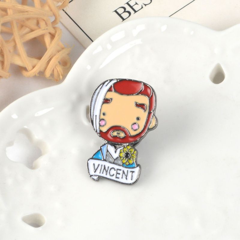 Siy Bros Pin Desain Figure Rock Vincent Human Us Terkenal Untuk Dekorasi Tas Ransel / Jaket / Pakaian