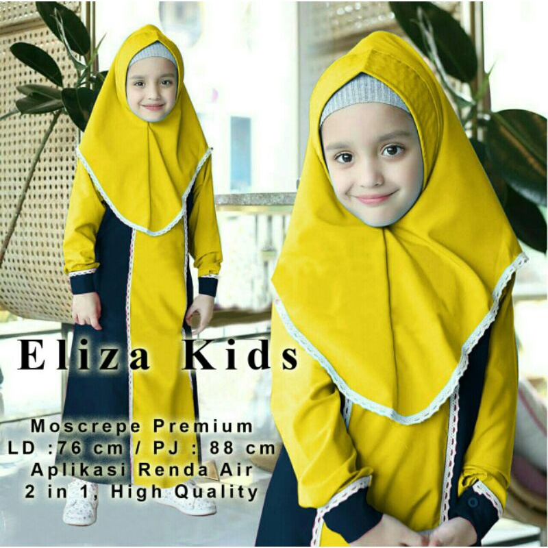 Eliza Maxi Maxy Dress Gamis Syari Anak Moscrepe Kid Kids