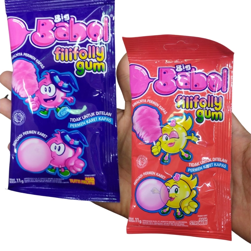 

Big Babol Filifolly Gum 11gr Permen Karet Kapas Cemilan Snack Makanan Ringan