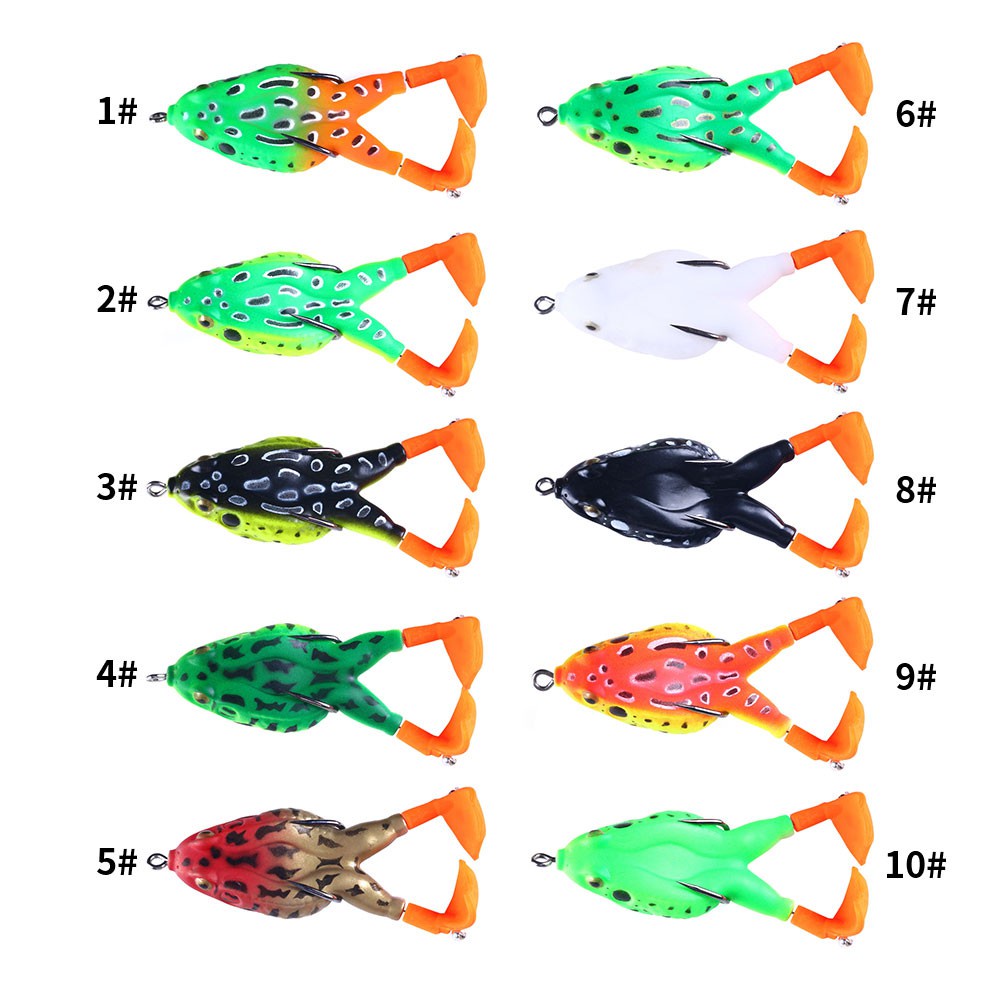 HENGJIA 1PC Umapn Katak Fishing Lure Double Propeller Foot Frog Lure 20 color Soft Bait 9cm12g/8.5cm11.5g Silicone Artificial Crankbait Wobbler Jig Trolling Soft Lure Floating Fishing Bait Gear