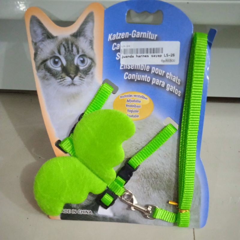 tali harnes kucing model sayap peri tali kucing harnes kucing