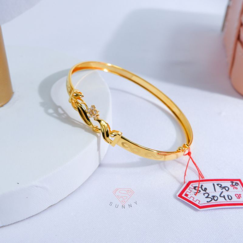 Gelang kaku emas asli cap 300%