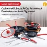 MAGNA Home Elite Cookware Set 8 pcs Original Wajan Anti Lengket Let Marble