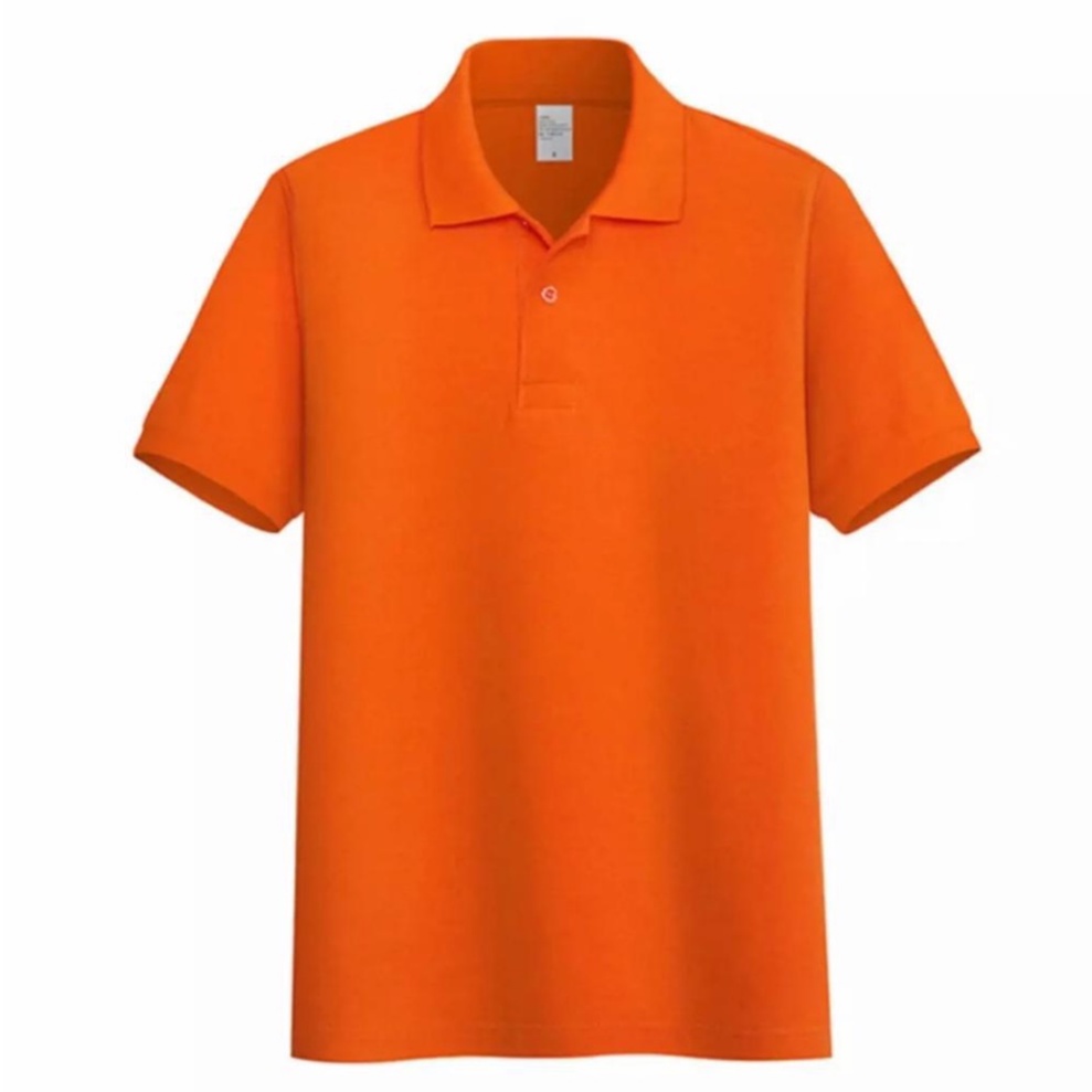 Kaos polos - Poloshirt Orange kerah stripe | kaos kerah pria polo shirt lengan pendek | atasan baju kaos seragam polos