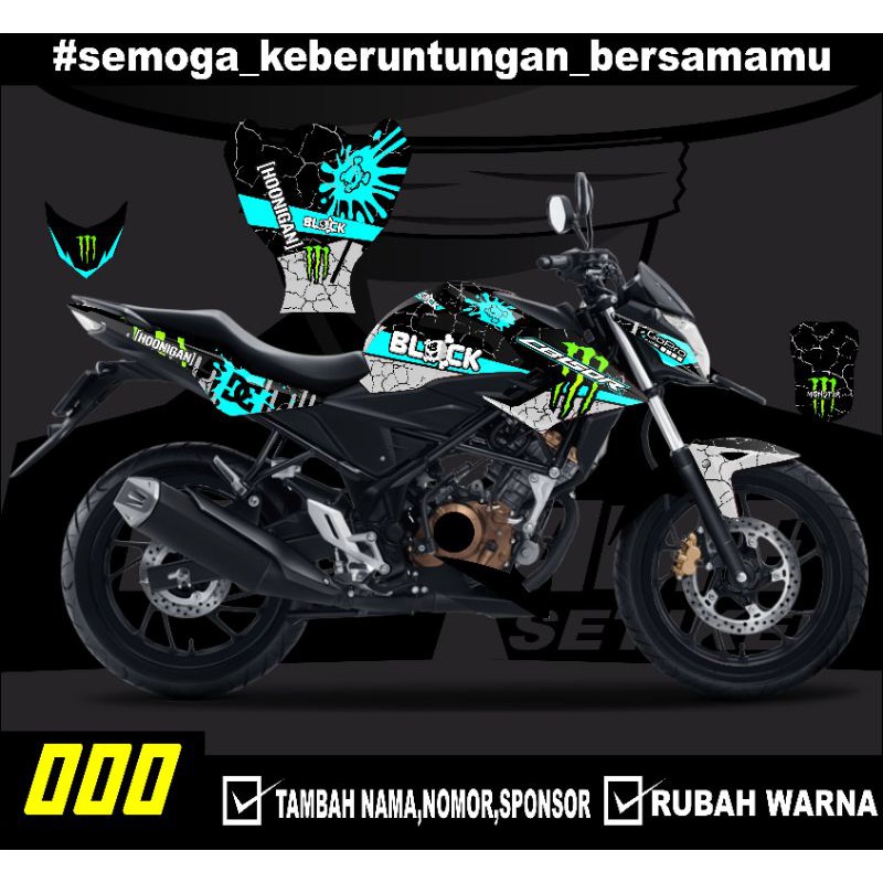 decal stiker setiker cb150r 000 monster energy keren murah laminasi glosy/doff