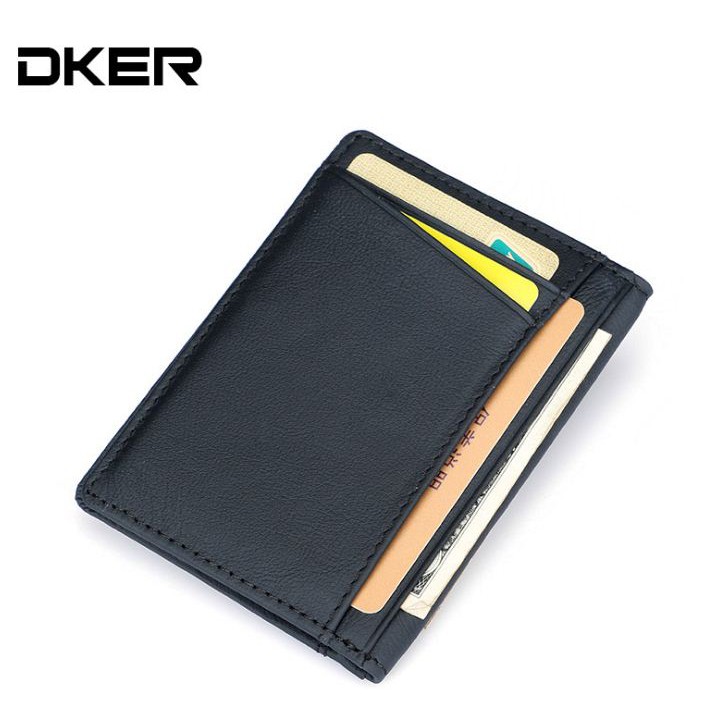 DKER D3026 Card Holder Dompet Kartu Slim Tipis Kulit Asli