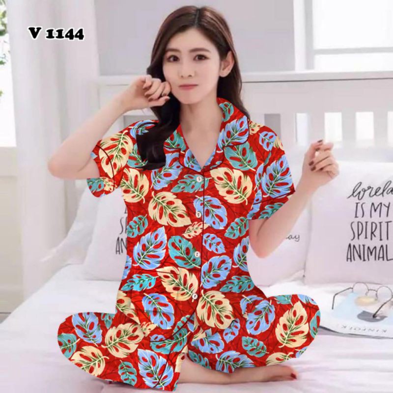 UL.Fashion BAJU TIDUR PIYAMA/PAJAMAS DEWASA [CP] MOTIF #SULTAN #JANBOL KATUN JEPANG-[Cp] Janbol Red