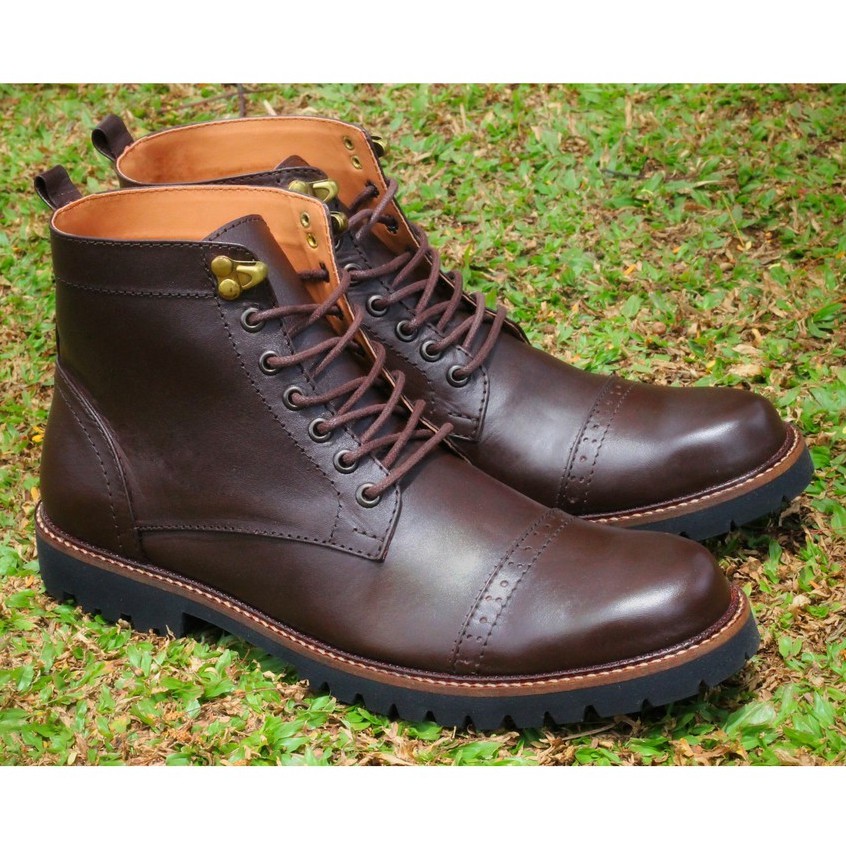 Arpegio Brown | 39-45 | Sepatu Boots Kulit Asli Safety Boot Vintage Klasik Besi Original Ori | Reyl Man x FORIND