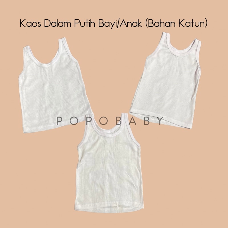 SALEE ! Kaos Dalam/Singlet Putih Bayi (NB-5th) / Anak (size SD/SMP) SINGLET KATUN