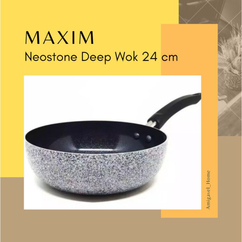 Wajan / Teflon cramic Maxim Neostone Deep Wok 24 cm ORI PROMO