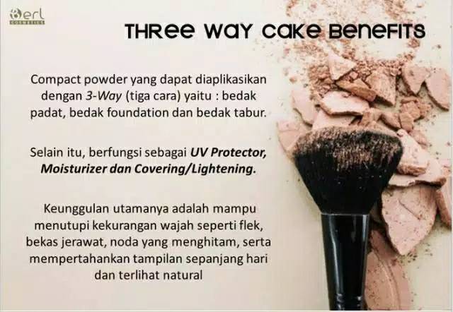 Bedak B Erl Three Way Cake / Bedak Padat / Bedak Tabur / Compact Powder