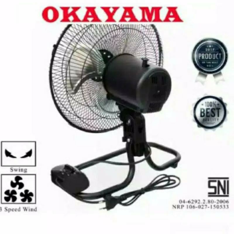 Okayama , 1030 , 1230 , kipas angin , , meja dan dinding , besi 2 fungsi 12 inchi  kipas desk fan sanex 12 in