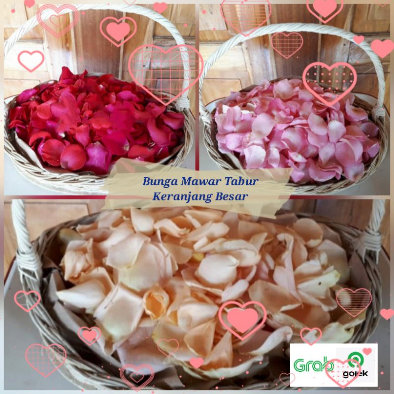 bunga mawar tabur keranjang besar mawar asli rose petal