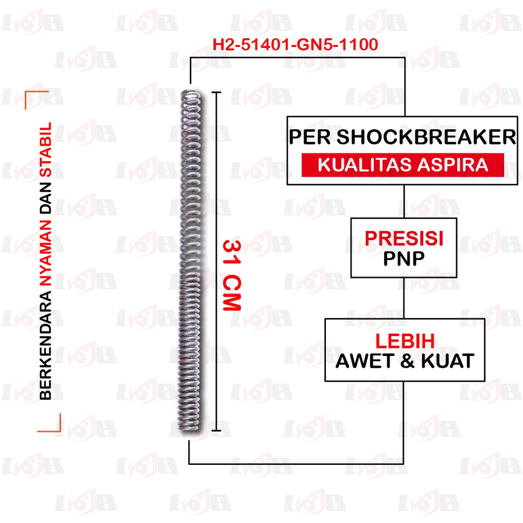 Aspira Per Shock Depan Grand Legenda Suspensi Spring Front Shockbreaker Peredam Kejut Motor