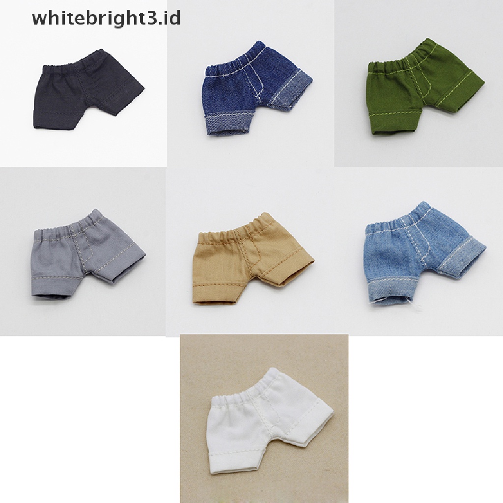 (whitebright3.id) Celana Pendek Jeans Untuk Aksesoris Boneka OB11 Skala 1: 12