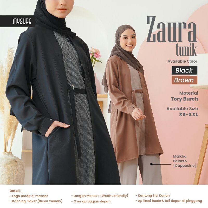 Baju Atasan Wanita untuk Kerja Kuliah - Zaura Tunic - Tunik Original - Eksklusive Fashion