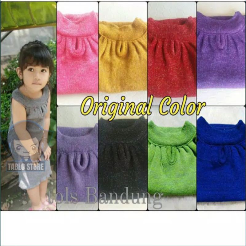 Dress Gliter Princess Yukensi 2-4 Tahun Baju Rajut Anak Perempuan