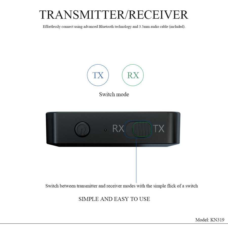 Audio Bluetooth 5.0 Universal Transmitter &amp; Receiver TEBE 2 in 1 - 3.5