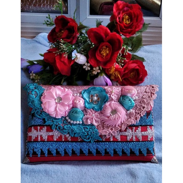 Tas wanita/tas pesta/tas tapis brukat /dompet tapis lampung