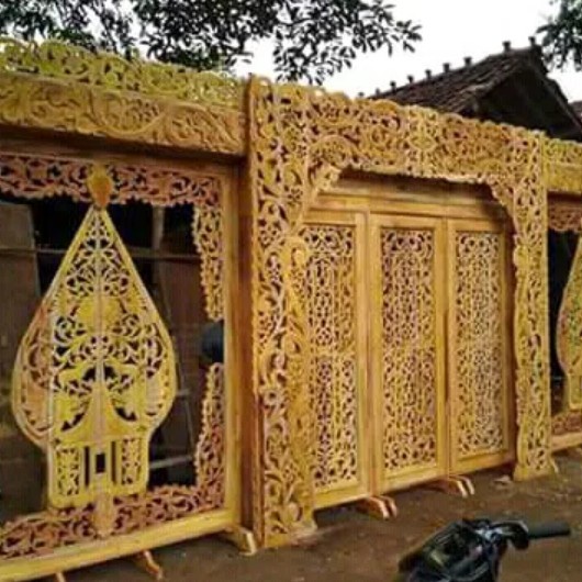 Gebyok pelaminan manten dekorasi minimalis wayang