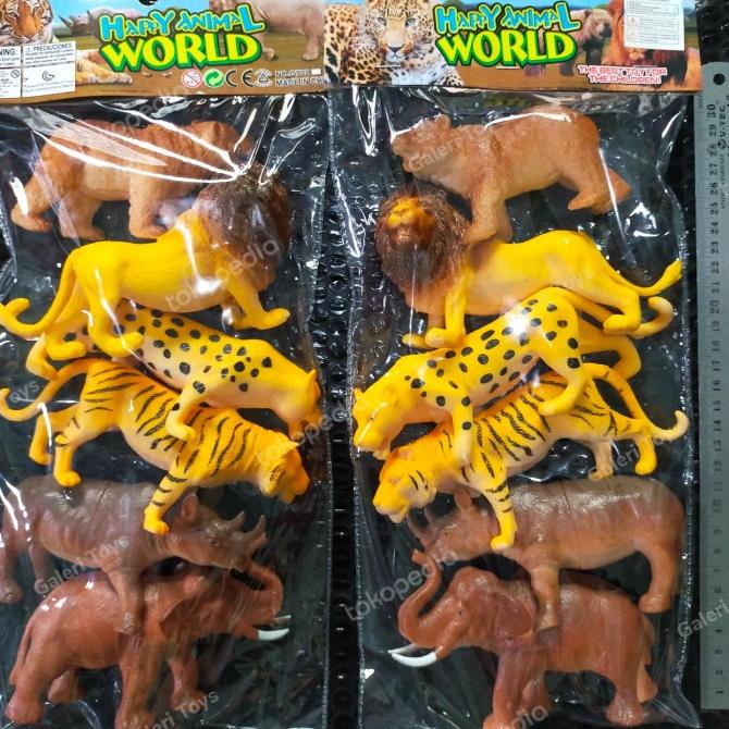 <<<<<] Mainan Hewan Wild Animal Besar Set isi 6 pcs