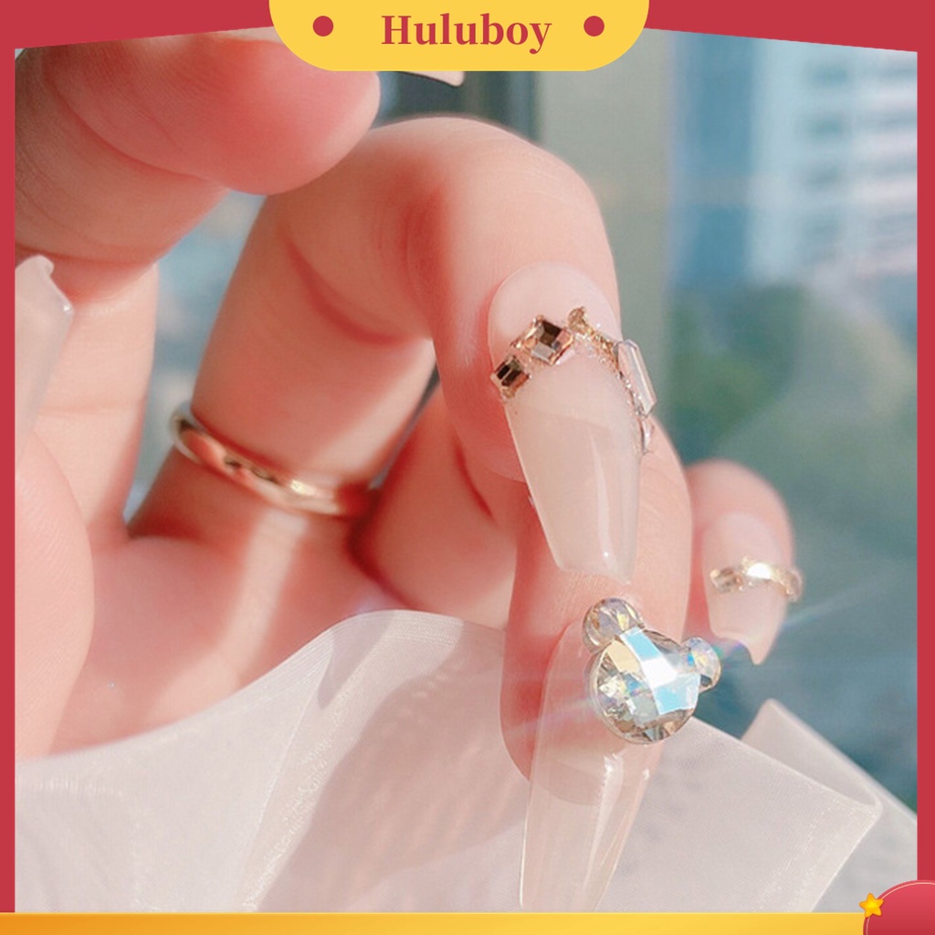 Huluboy Huluboy♡ 5pcs Glitter Berlian Imitasi Multi Sisi Untuk Dekorasi Nail Art