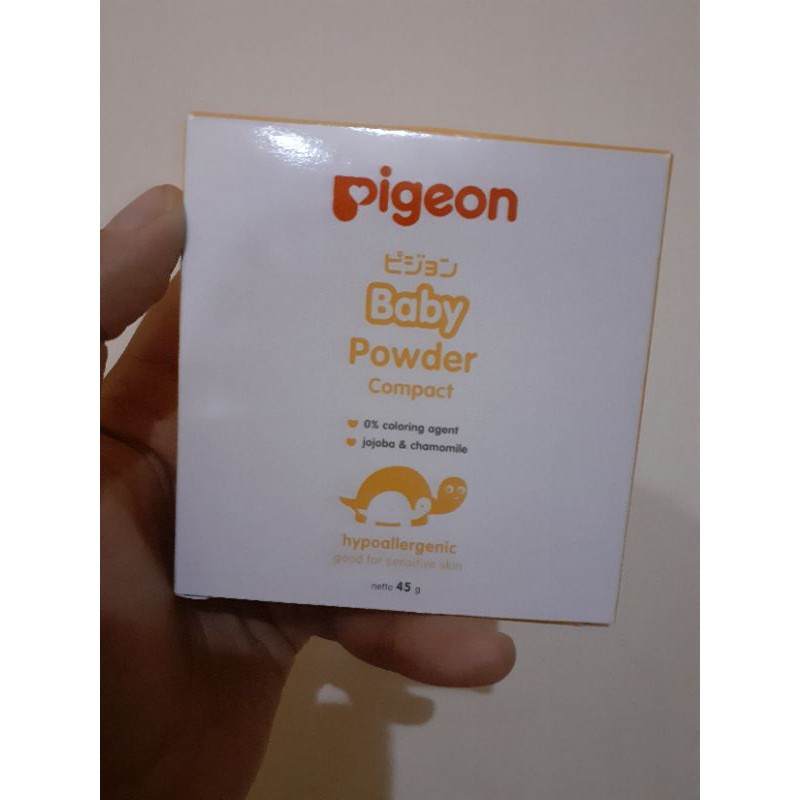 pigeon bedak padat bayi 45 gram set tempat