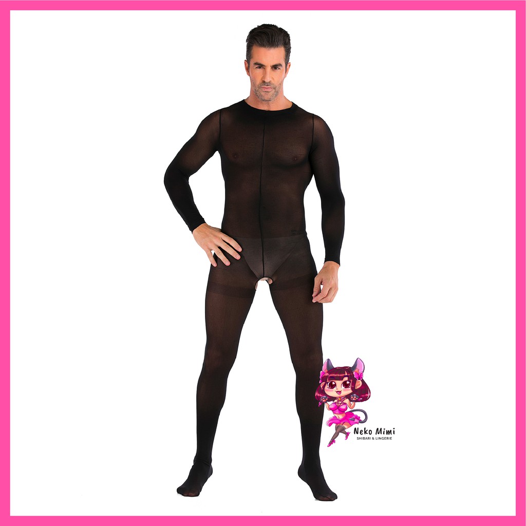 Neko Mimi Zentai Suit Full Body Stocking Polos Pria Wanita ZEN005