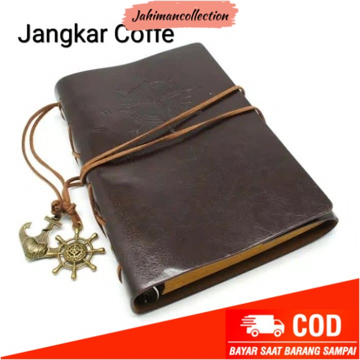 

✨ BISA COD ✨ BUKU CATATAN KULIT KULIT BINDER NOTEBOOK BUKU TULIS - Jangkar Coffe