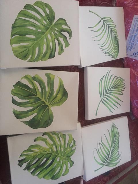 Dekorasi Tropical Daun  Hiasan Dinding Rumah Tropical Poster Kanvas 20x25cm