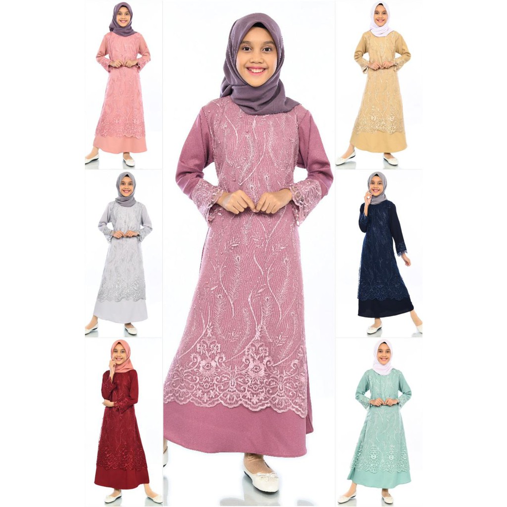 (Pasti RealPict) GAMIS SALIMA MAXI ANAK REMAJA 9-14TH SELMA DRESS MUSLIM ANAK TANGGUNG BRUKAT TILE