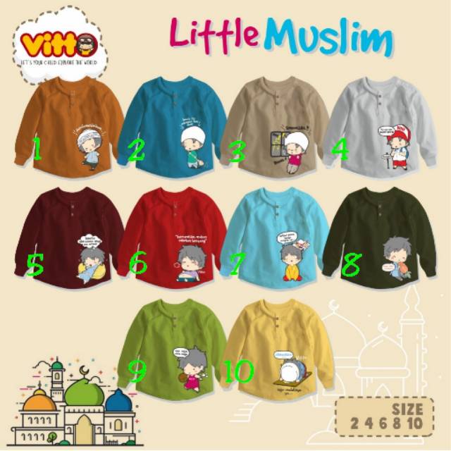  KAOS  ANAK  KAOS  MUSLIM LITTLE MUSLIM VITTO  Shopee 