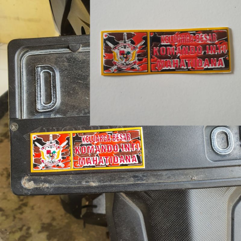 STICKER EMBOS PLAT NO LOGO PP (PEMUDA PANCASILA)KOMANDO INTI LORENG/STIKER TIMBUL LOGO PP