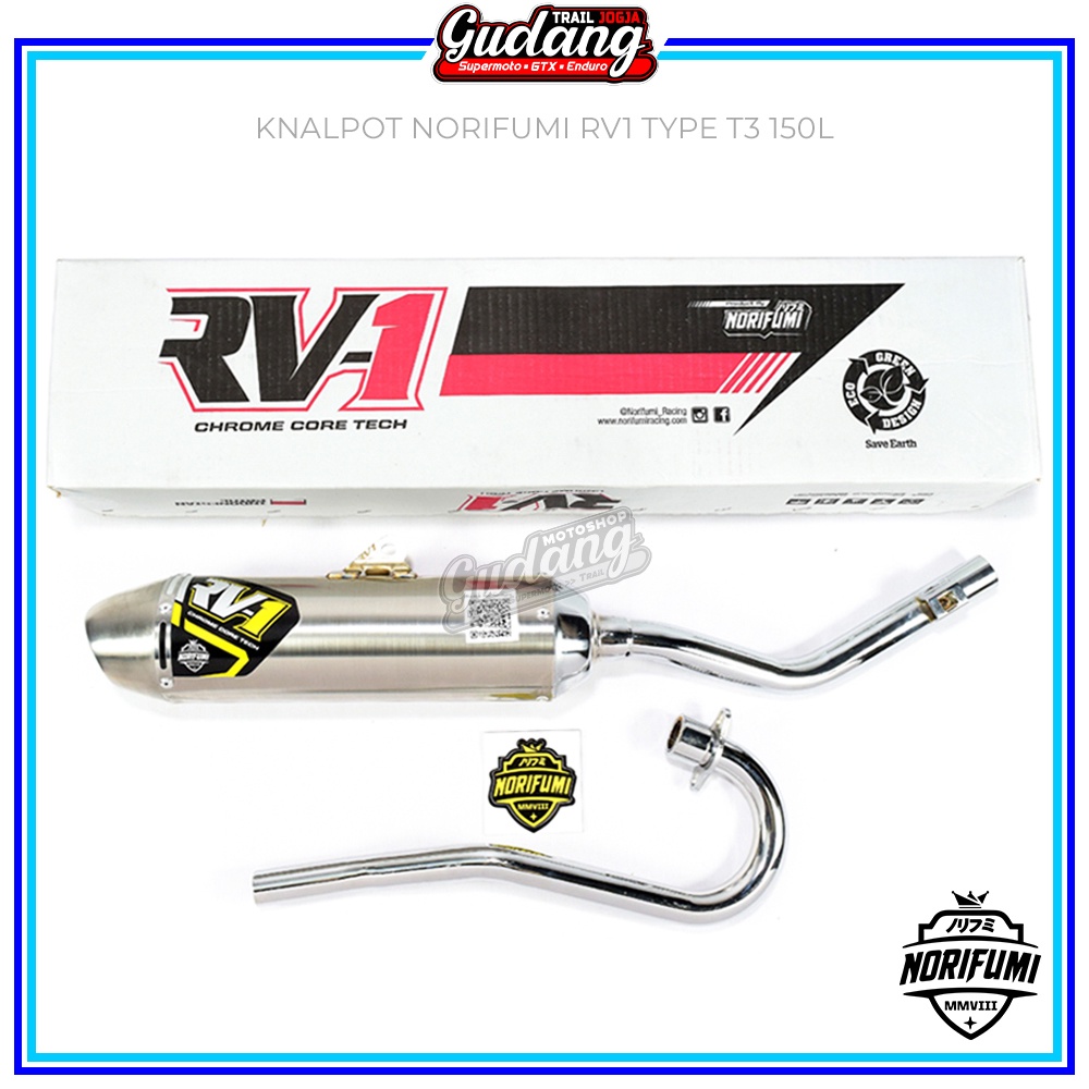 Kenalpot Knalpot Muffler Norifumi NOCTUS T3 RV1 T3 Bore Up Standar CRF 150L KLX 150 WR 155 Bigfoot Chrome Original