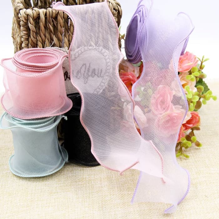 Organza Ribbon Wavy Crimping 6cm (per meter)