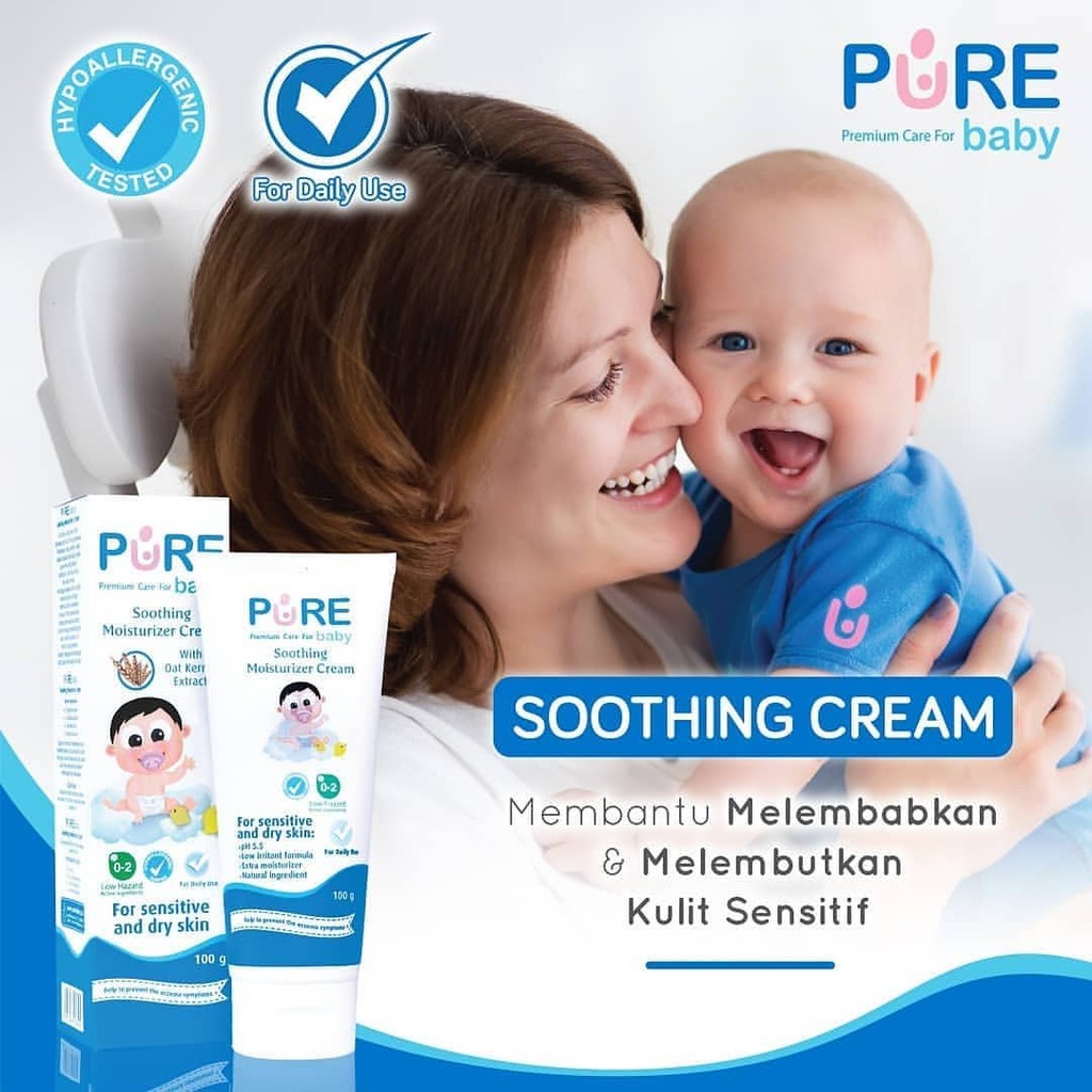 Pure Baby Soothing Moisturizer Cream 100ml Perawatan Kulit Bayi