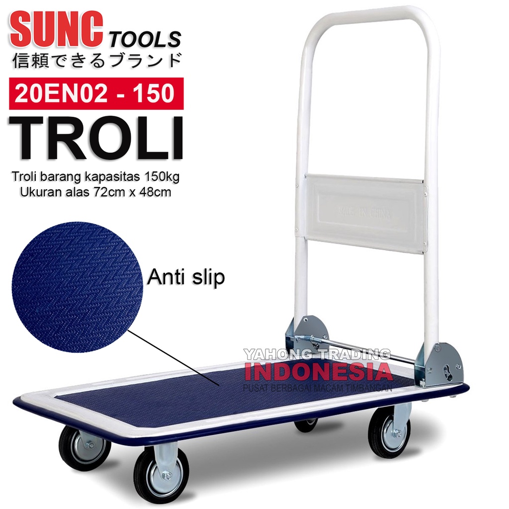 Troli Lipat 150kg Trolli Besi Trolley Serbaguna Troly Barang SUNC TOOLS 20EN02 Biru Putih