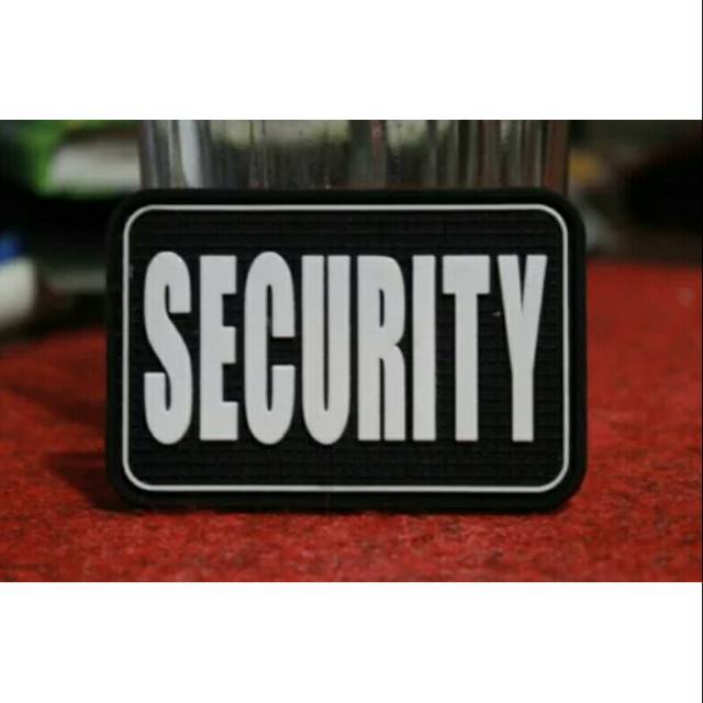 PATCH RUBBER TEMPELAN LOGO SECURITY PUTIH 2